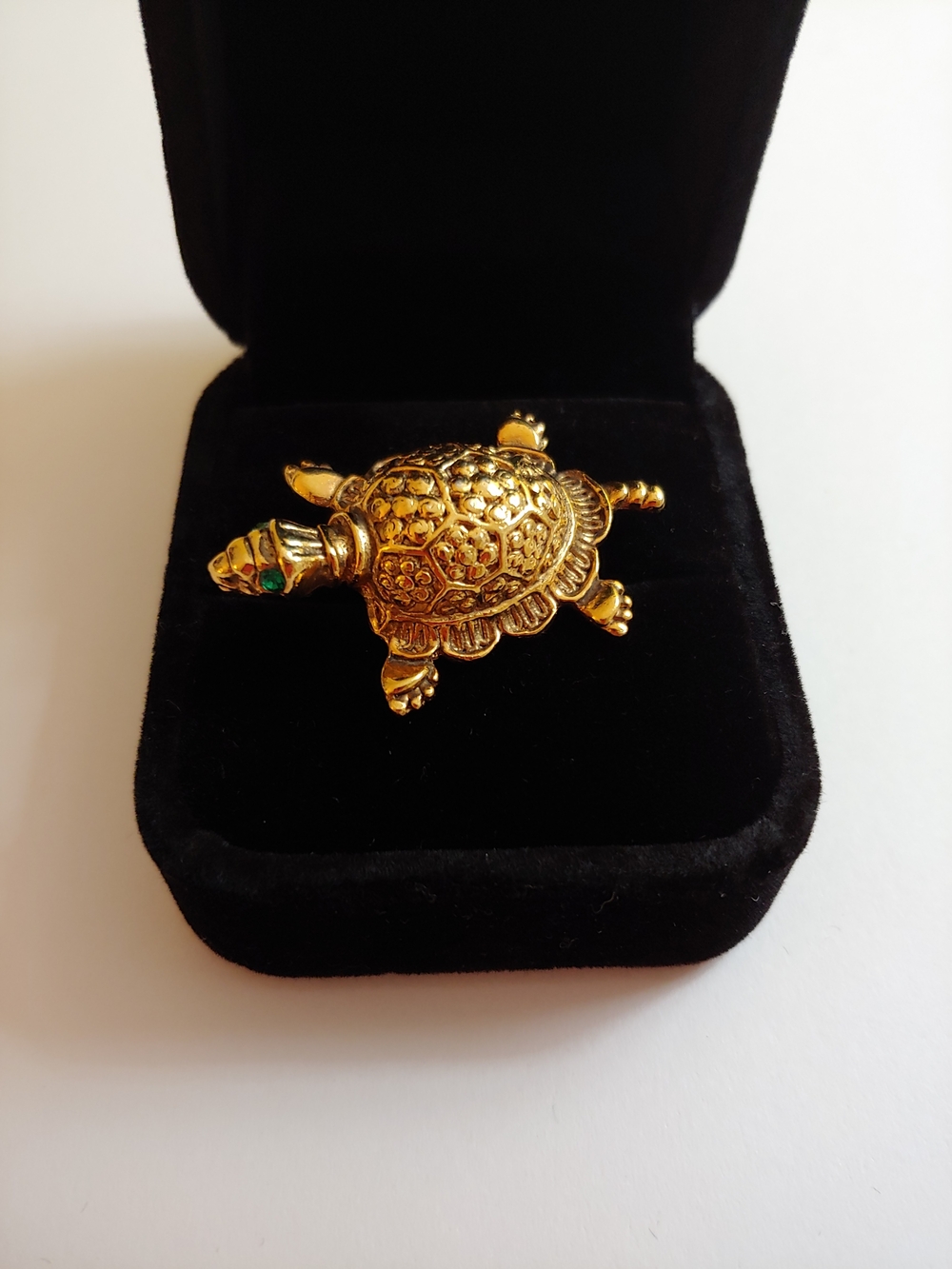 Gold Vermillian Over Sterling Silver Turtle Brooch Pin Decorative Accessory